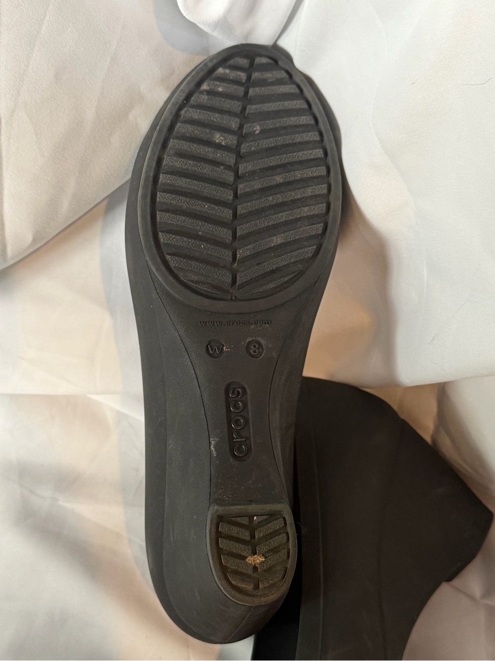 Crocs matte black Lina wedge pumps women's size 9 business casual basics - Picture 6 of 7